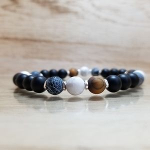 Tiger Eye, Onyx, Howlite & Effloresce Brac…
